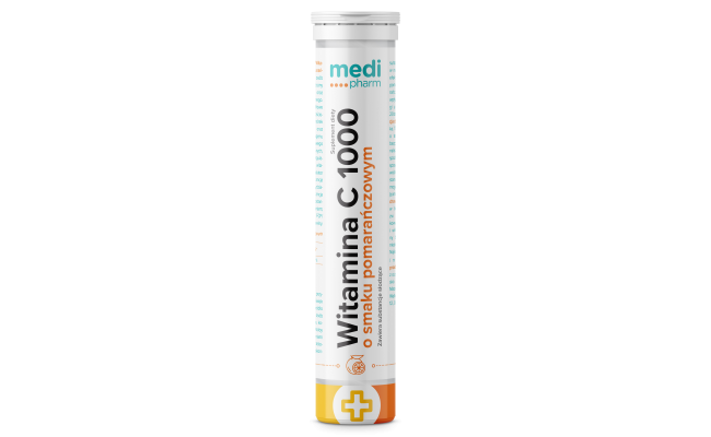 Witamina C 1000 mg o smaku pomarańczowym
